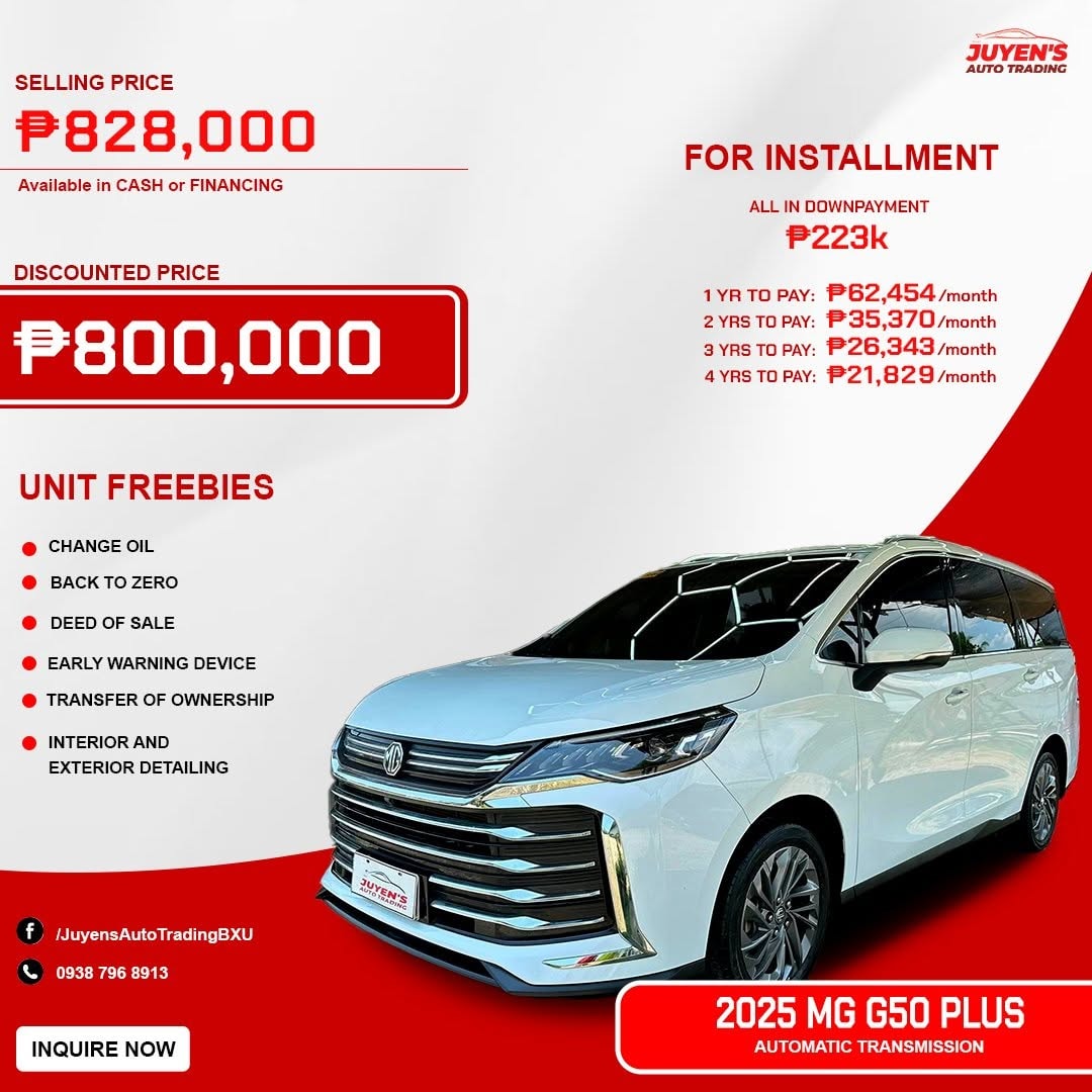 2025 MG G50 Plus — unit listing with pricing and installment options